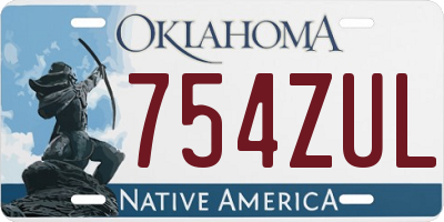 OK license plate 754ZUL