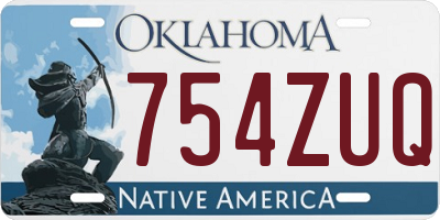 OK license plate 754ZUQ