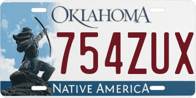 OK license plate 754ZUX