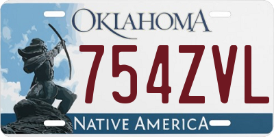 OK license plate 754ZVL