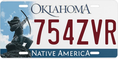 OK license plate 754ZVR