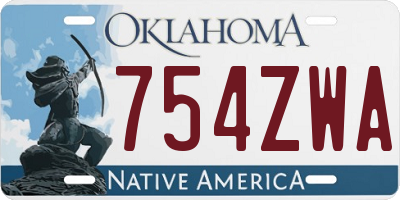 OK license plate 754ZWA