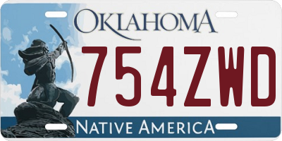 OK license plate 754ZWD