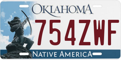 OK license plate 754ZWF