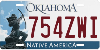 OK license plate 754ZWI