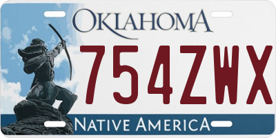 OK license plate 754ZWX