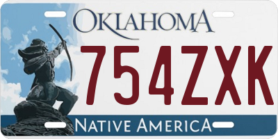 OK license plate 754ZXK