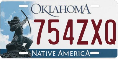 OK license plate 754ZXQ