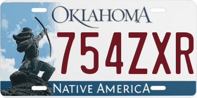 OK license plate 754ZXR