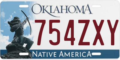 OK license plate 754ZXY