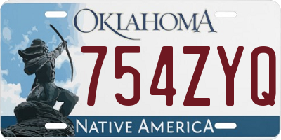 OK license plate 754ZYQ