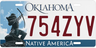 OK license plate 754ZYV