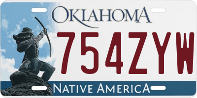 OK license plate 754ZYW