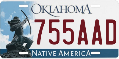 OK license plate 755AAD