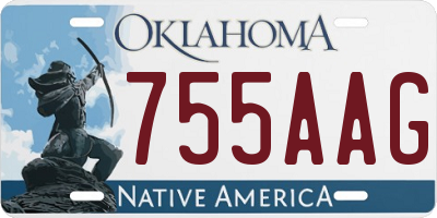 OK license plate 755AAG