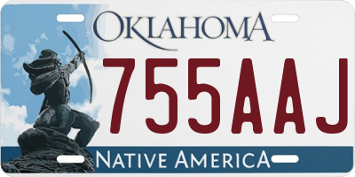 OK license plate 755AAJ