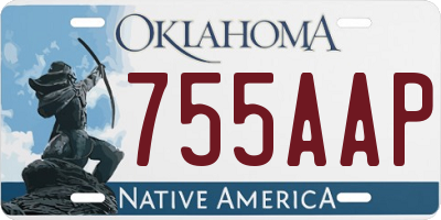 OK license plate 755AAP