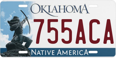 OK license plate 755ACA