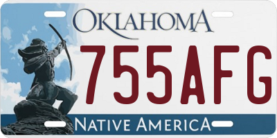 OK license plate 755AFG