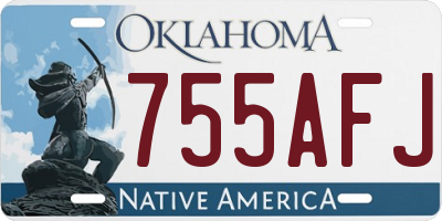 OK license plate 755AFJ