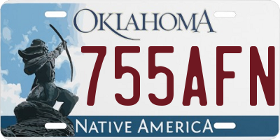 OK license plate 755AFN