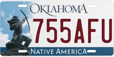 OK license plate 755AFU