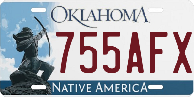 OK license plate 755AFX