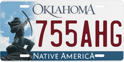 OK license plate 755AHG