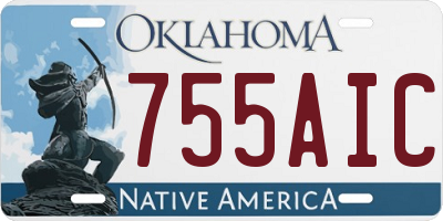 OK license plate 755AIC