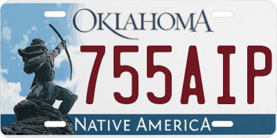 OK license plate 755AIP