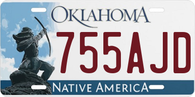 OK license plate 755AJD