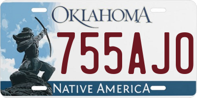 OK license plate 755AJO