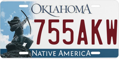 OK license plate 755AKW