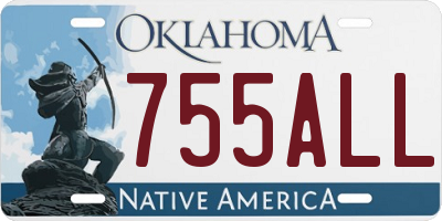 OK license plate 755ALL