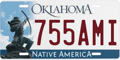 OK license plate 755AMI