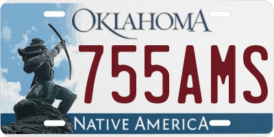 OK license plate 755AMS