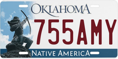 OK license plate 755AMY