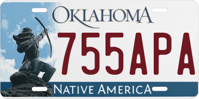 OK license plate 755APA