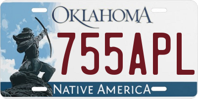 OK license plate 755APL