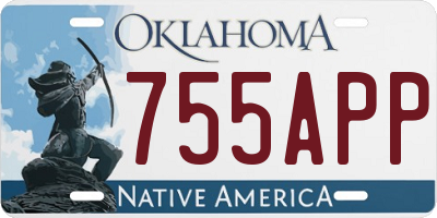 OK license plate 755APP