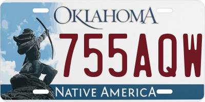 OK license plate 755AQW