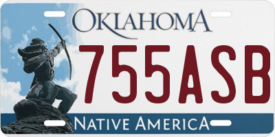 OK license plate 755ASB