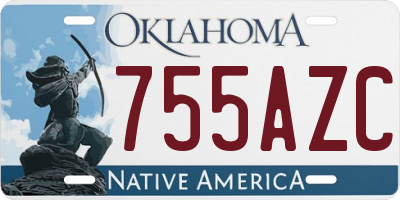 OK license plate 755AZC