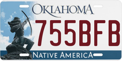 OK license plate 755BFB
