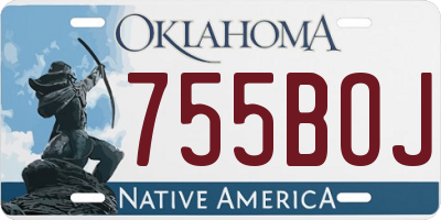 OK license plate 755BOJ