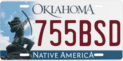 OK license plate 755BSD