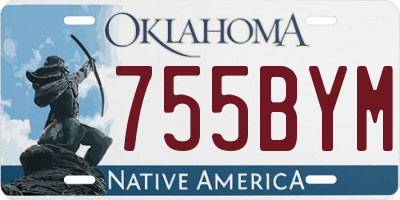 OK license plate 755BYM
