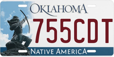 OK license plate 755CDT