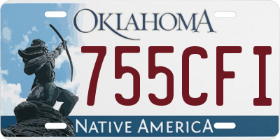 OK license plate 755CFI