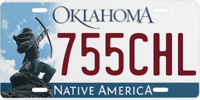 OK license plate 755CHL